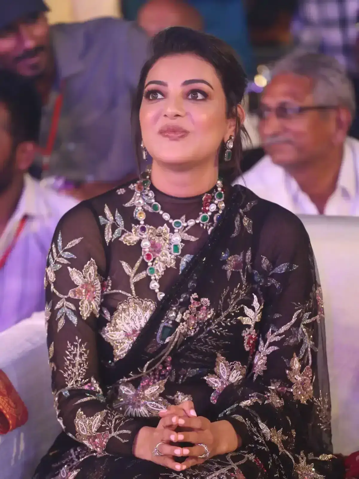 Kajal Aggarwal In Black Saree At Bhagavanth Kesari Movie Launch